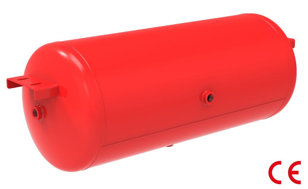Drucklufttanks mit Anschraubfüßen: Stahl Druckluftbehälter mit Träger 50  Liter Ø 300mm SPA182M